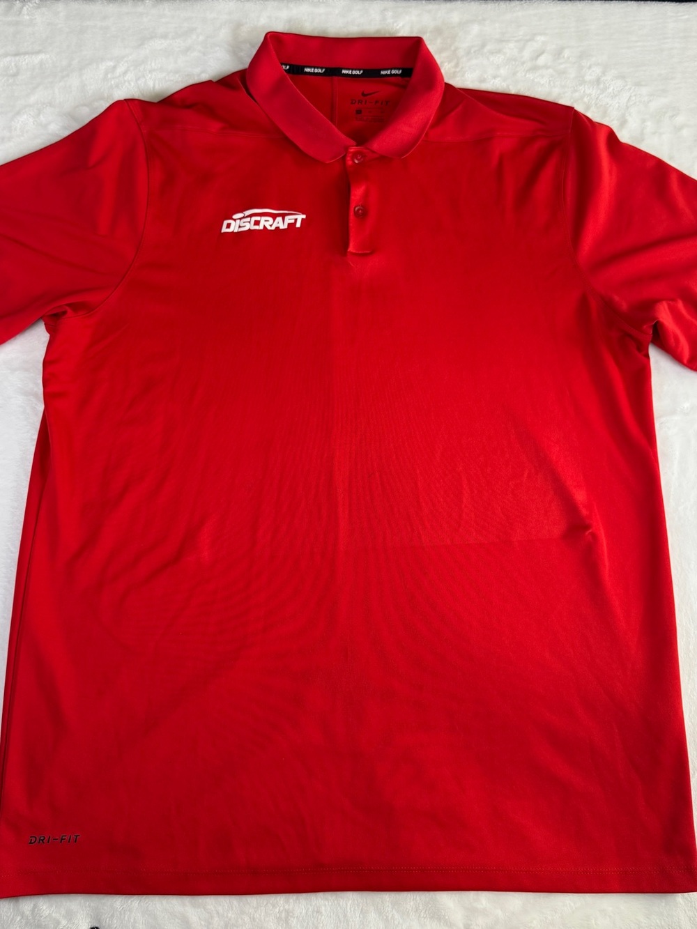 Nike Dri-FIT Team Discraft Polo Shirt Red Short Sleeve Disc Golf Men’s XL